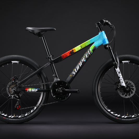 SUNPEED JUMP 24" Wheels  21-speed Mountain Bike | Black & Silver